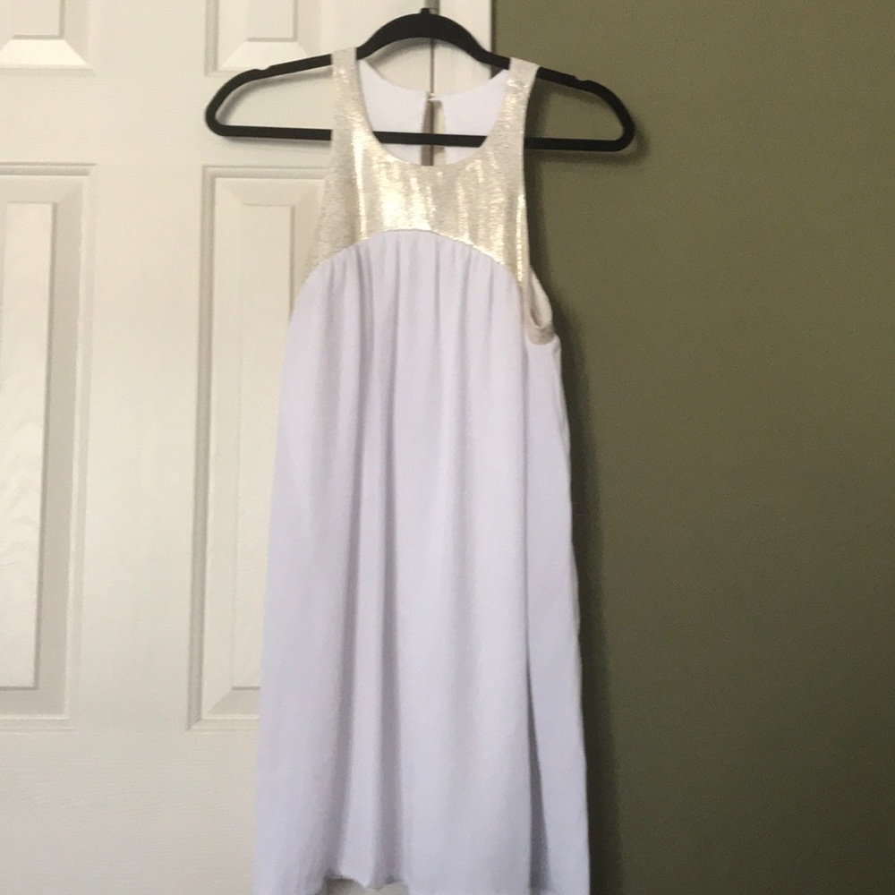White/gold dress